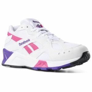 Reebok Aztrek Turnschuhe Damen - Weiß/Rosa/Lila - DE 534-CHS